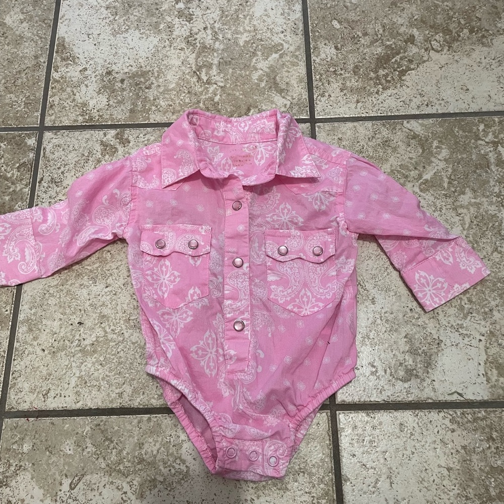 3 to 6 months tough enough to wear pink wrangler shirt